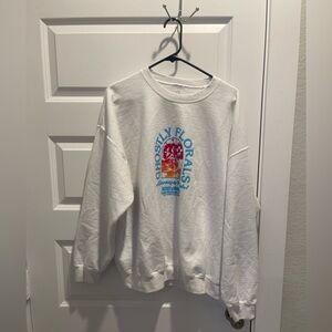 Lonely ghost limited edition ghostly florals unisex white sweatshirt XL